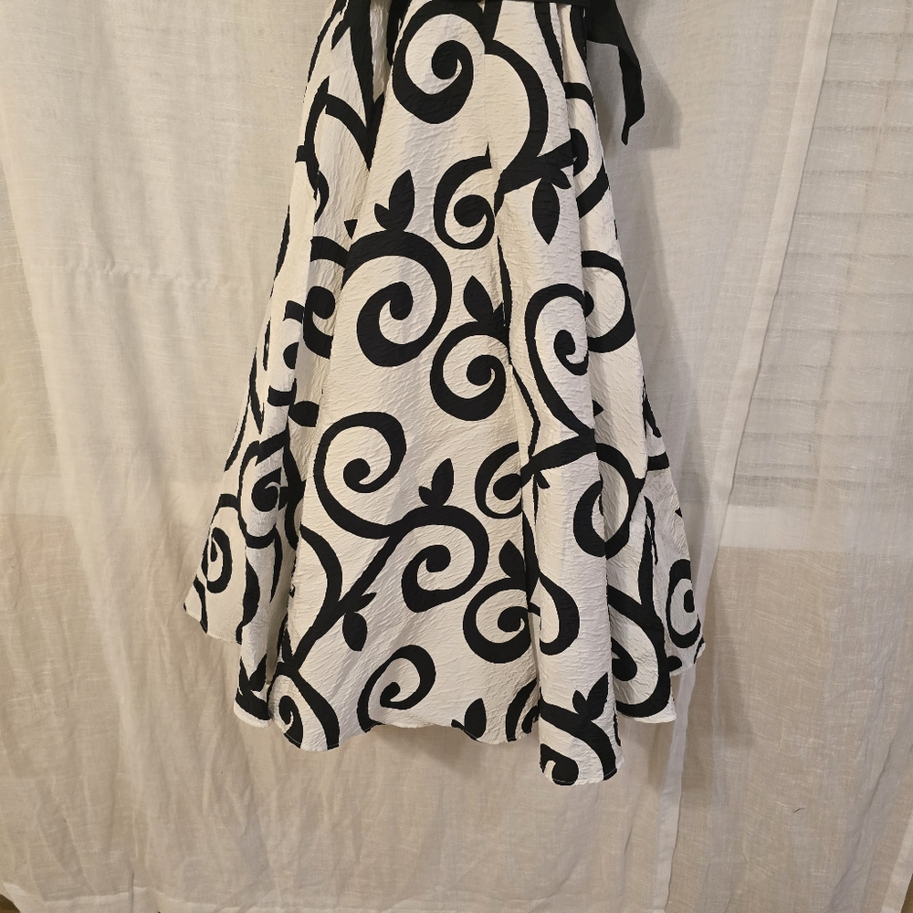 Rodarte 2020 Runway Dress Black And Whote Swirl Design - Picture 5 of 12